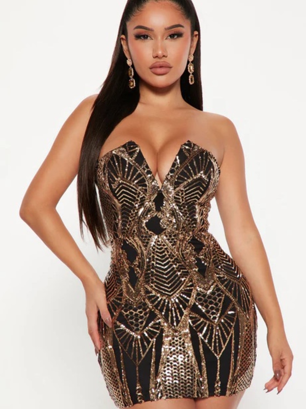 Fashion Nova Night Party Sequin Mini Dress